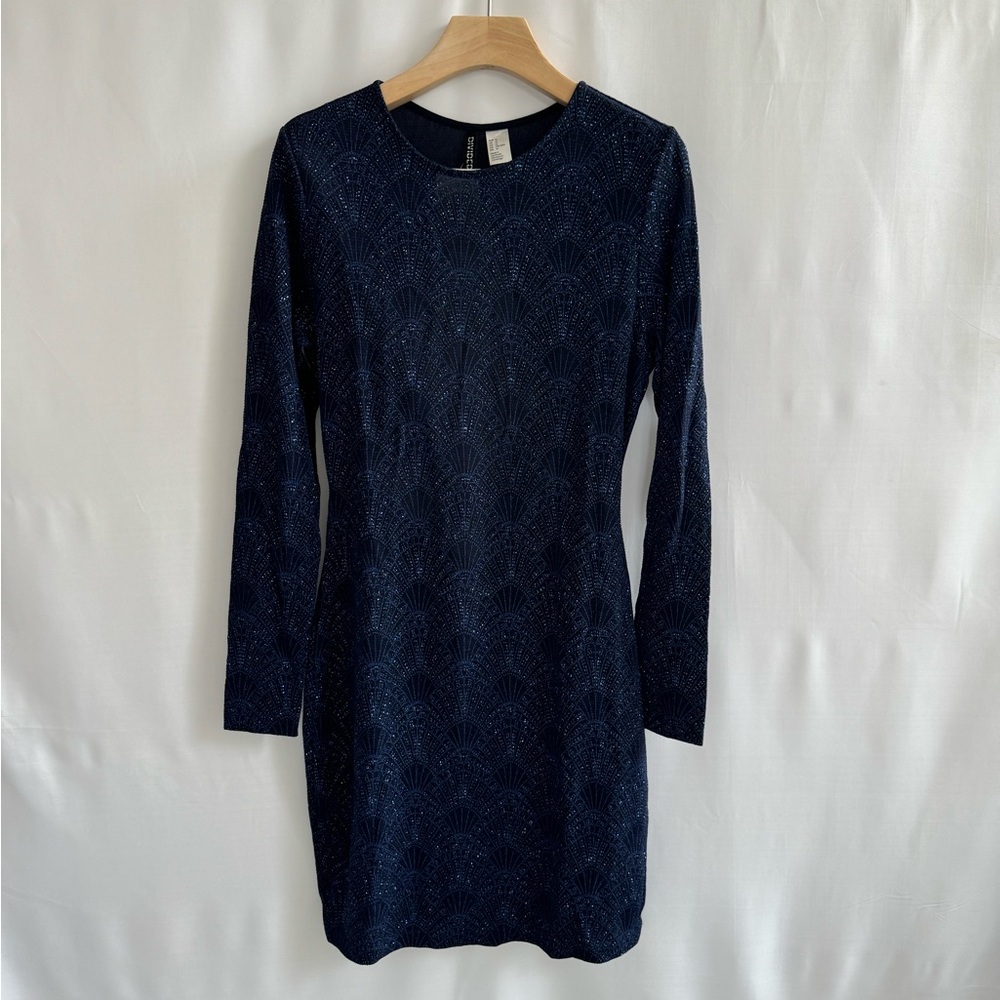 Chic Navy Blue Long Sleeve Dress